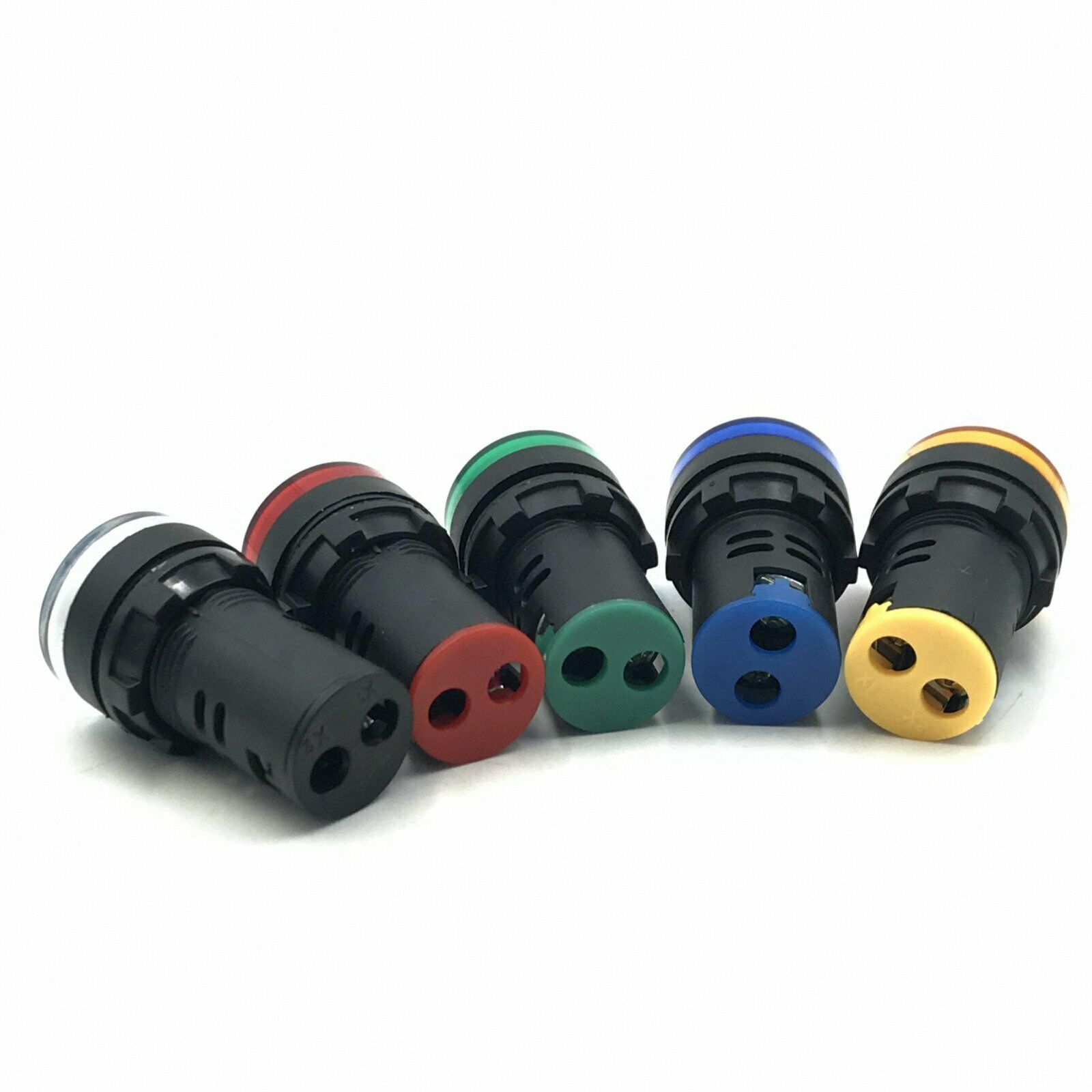 5pcs 12V LED Indicator Pilot Signal Light Lamp Red Green Blue Yellow White 22mm