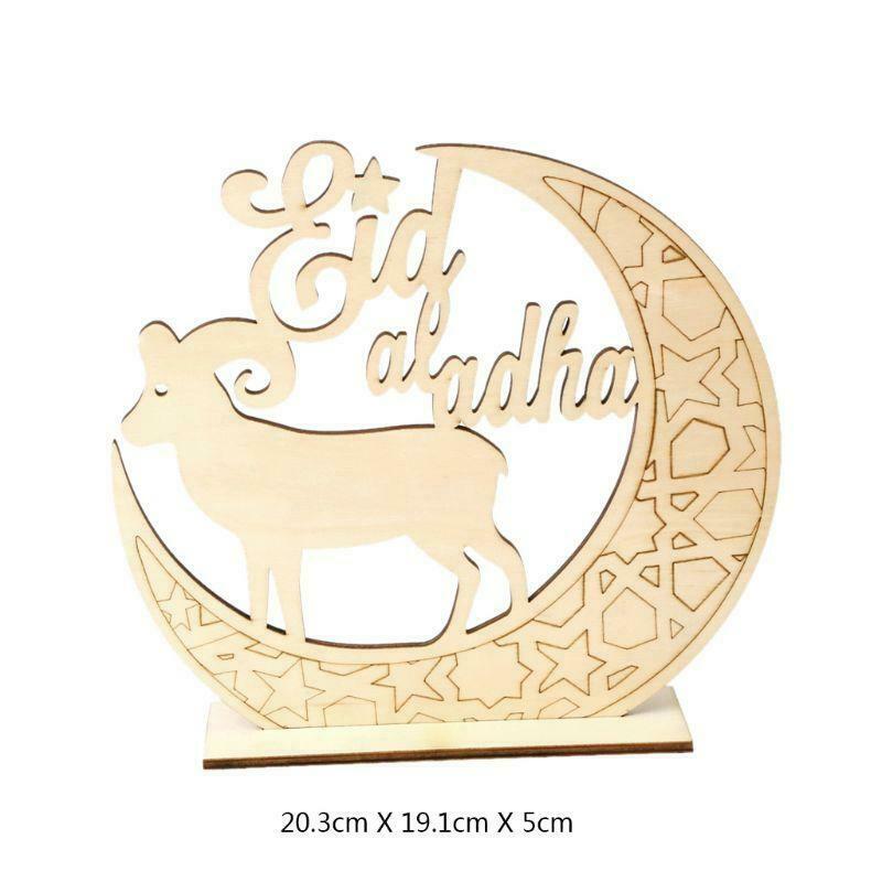 Muslim Islam Eid Al Adha Wooden Home Party Ornament Decor Plaque Sign Gift Desk
