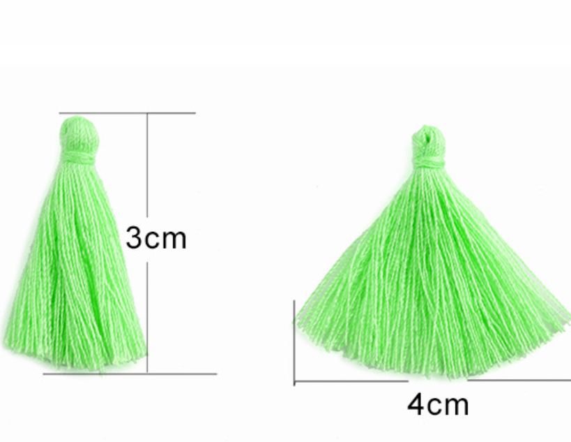 100pcs Cotton Tassels Pendant Trim Craft DIY Making Jewellery Boho Earring 30mm