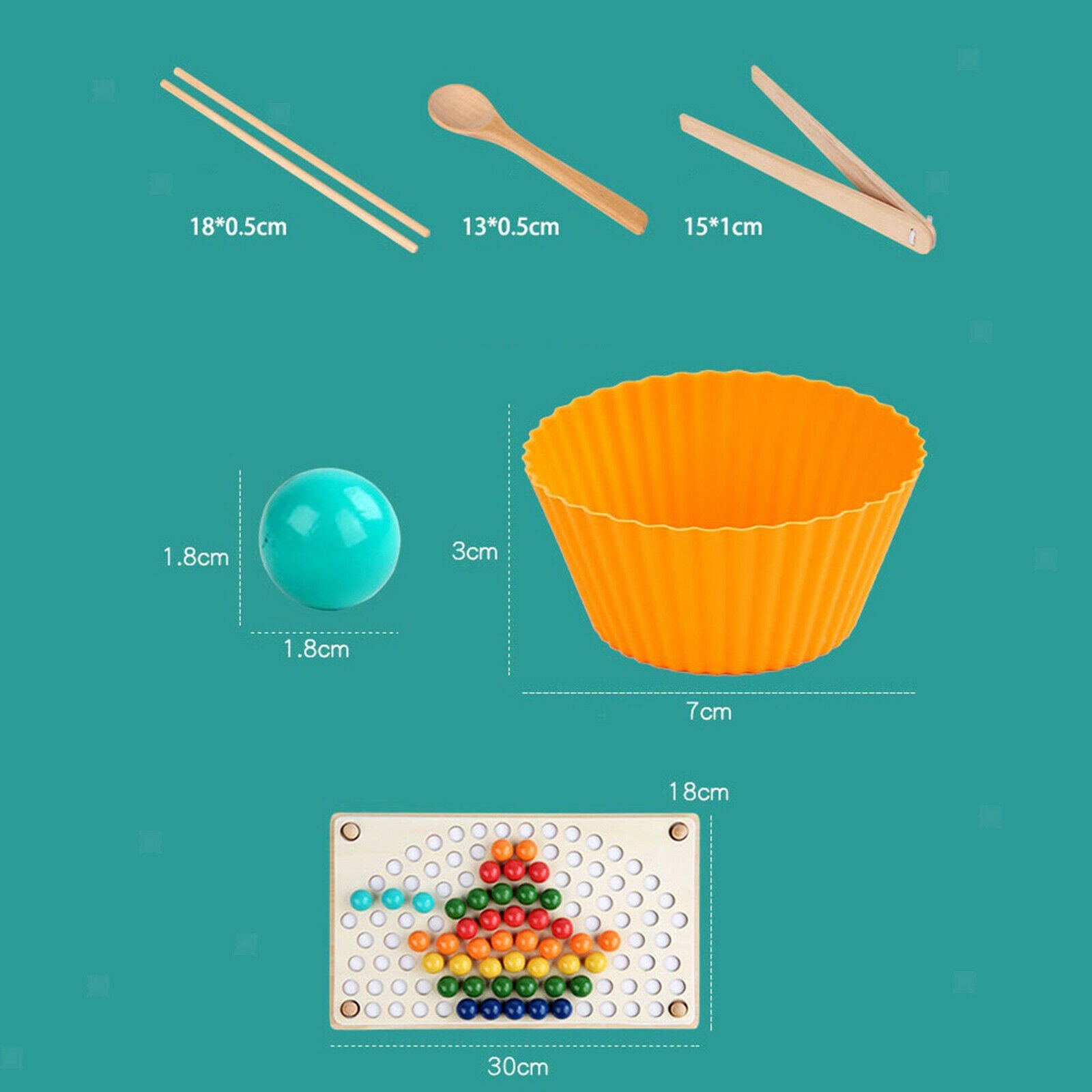 Wooden Beads Game Preschool Educational Color Matching Toys for Toddlers