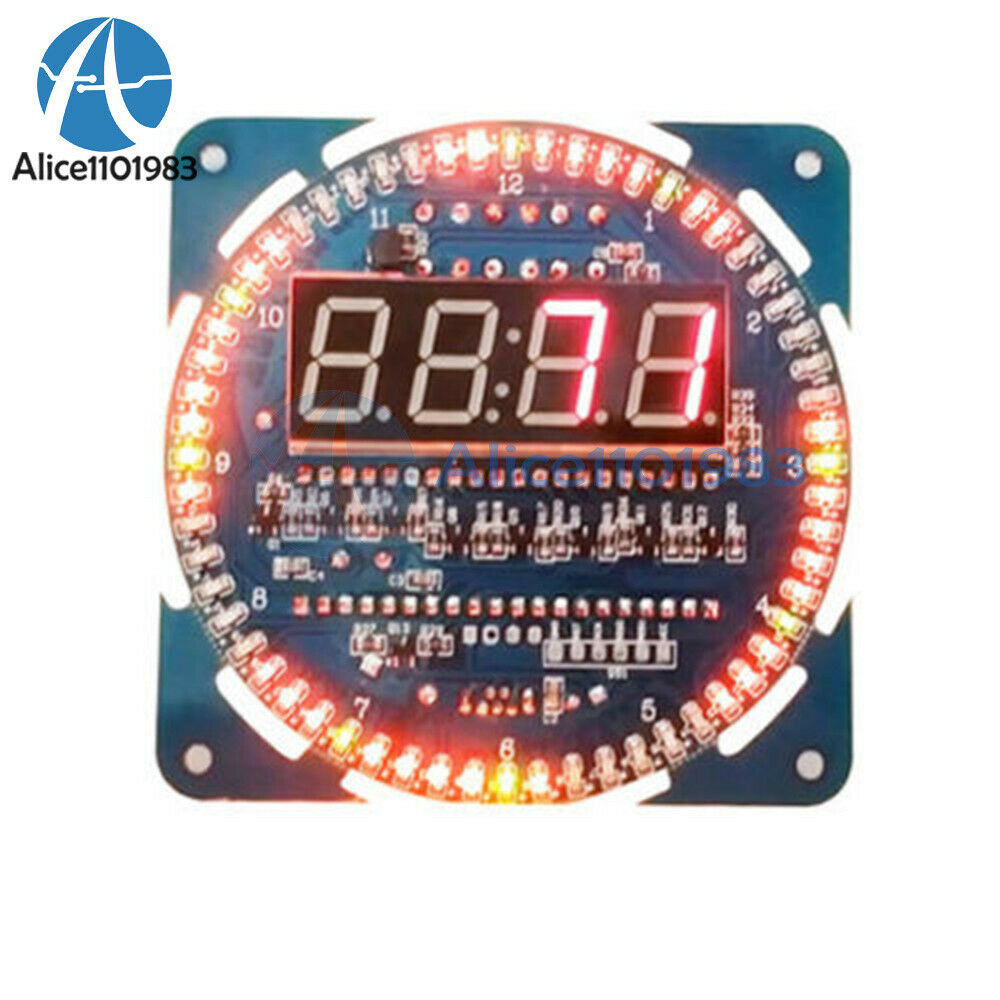 Assembled DS1302 Rotating LED Electronic Digital Clock 51 SCM Learning Board 5V