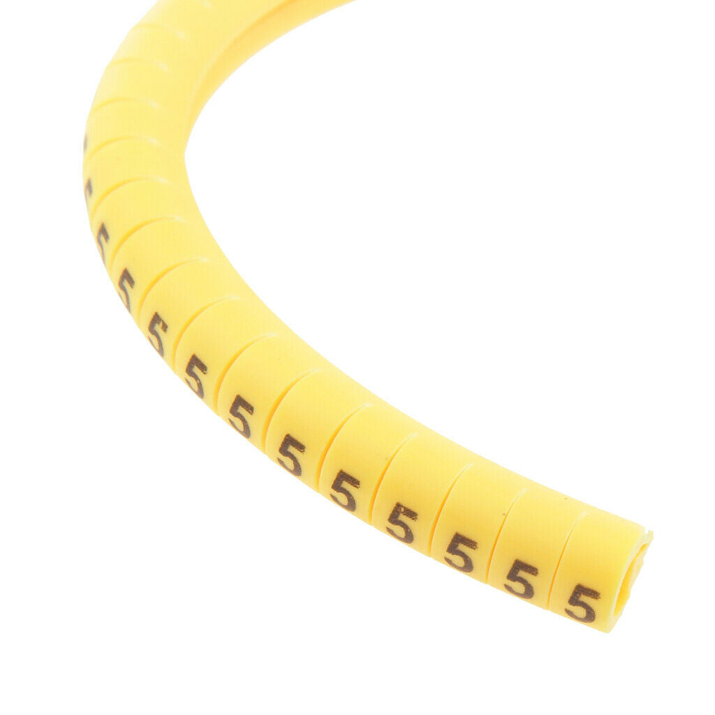 10X 100 Yellow Cable Wire Markers Identification Lables Number 0 ~ Number 9