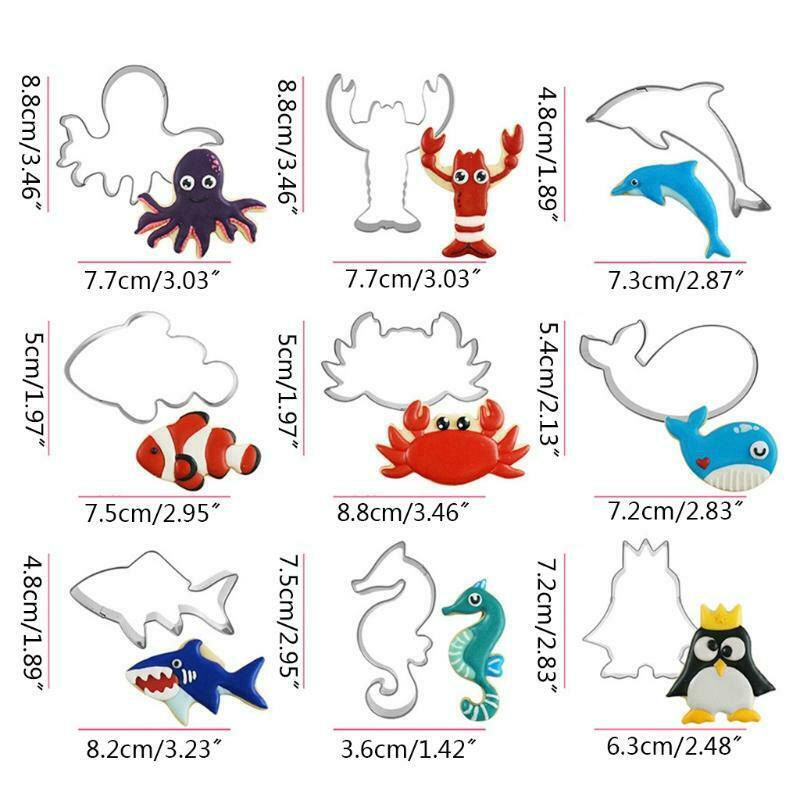Under the Sea Cookie Cutter Set Stainless Steel Biscuit Cutters Molds Shark DIY