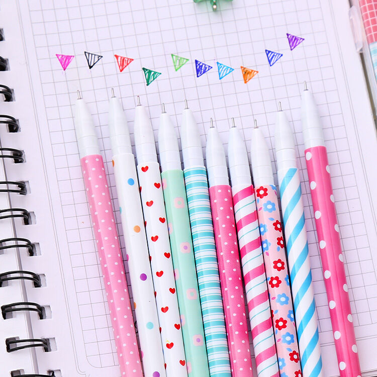 10 Colours/Set 0.38mm Gel Pen Cute Pens Student Office Accessories