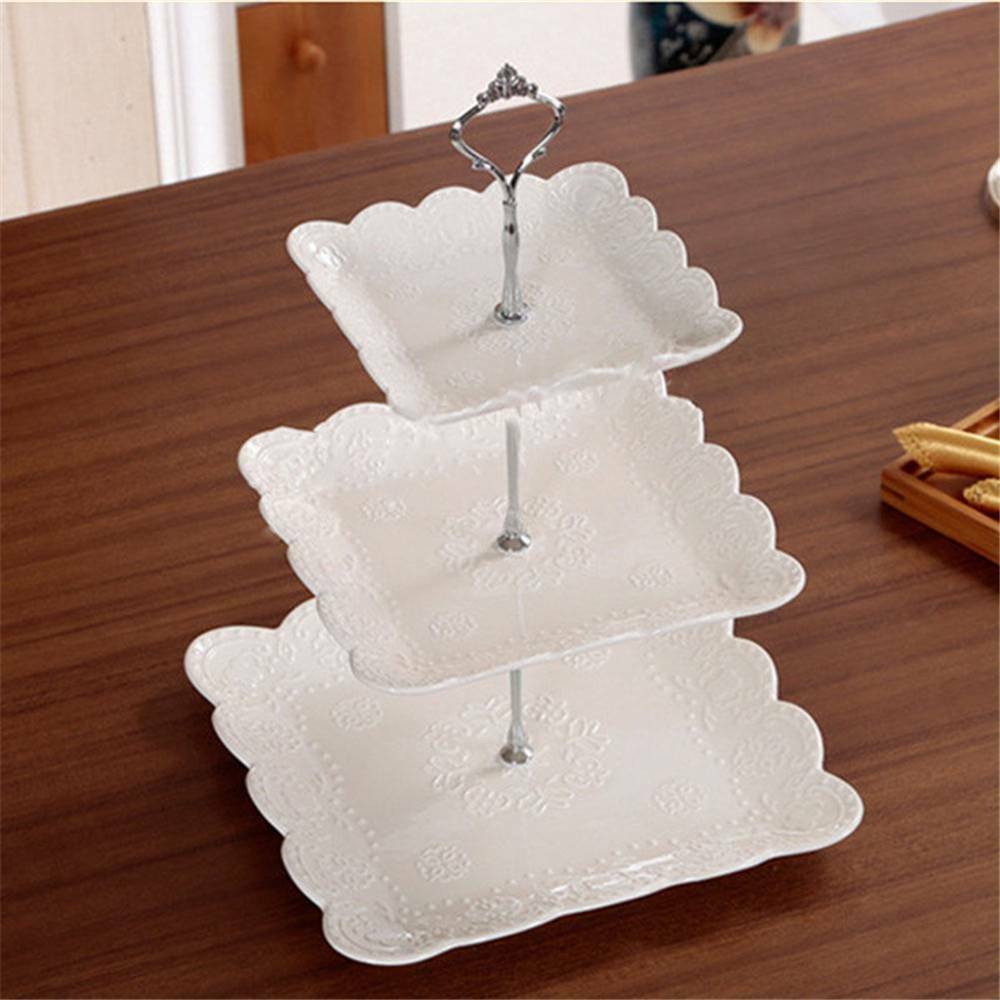 2/3 Tier Cake Plate Stand Handle Kit Cupcake Crown Fitting Metal Wedding Party