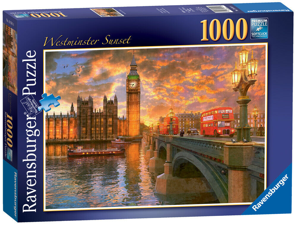 19591 Ravensburger London Jigsaw Westminster Sunset 1000pc Puzzle Age 14+