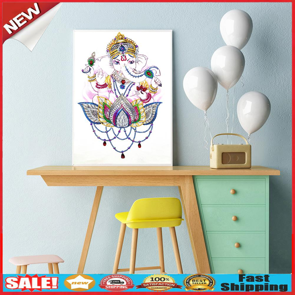 5D DIY Special Shaped Diamond Painting Elephant Trunk Buddha Embroidery Kit @