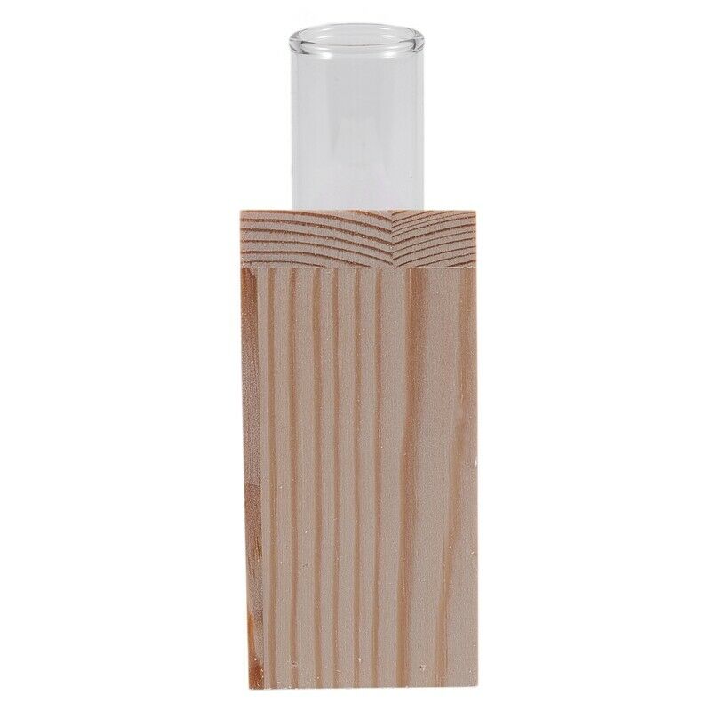 Crystal Glass Test Tube Vase in Wooden Stand Flower Pots for Hydroponic PlantsI1