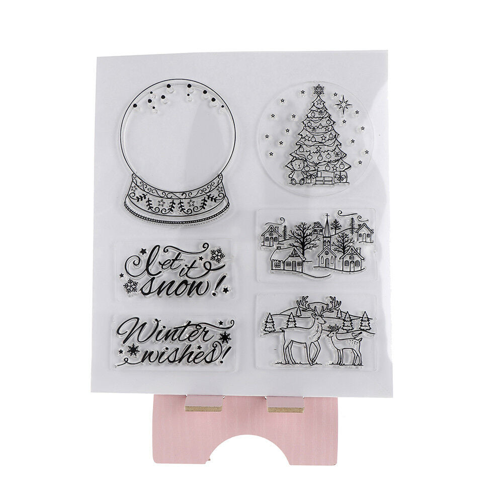 Christmas Crystal ball transparent Silicone Clear Stamp Scrapbook Album De.l8