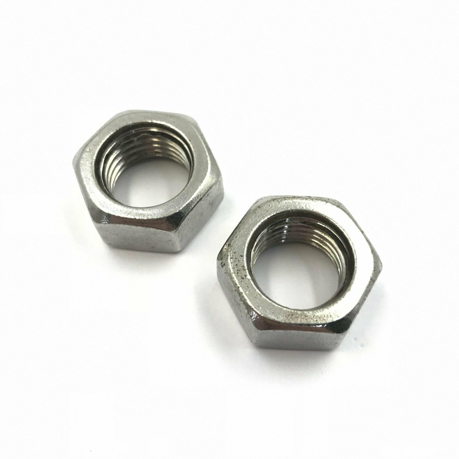 New 2Pcs M10 x 1.5 Metric Left Hand Thread Stainless Steel Hex Nut [M1]