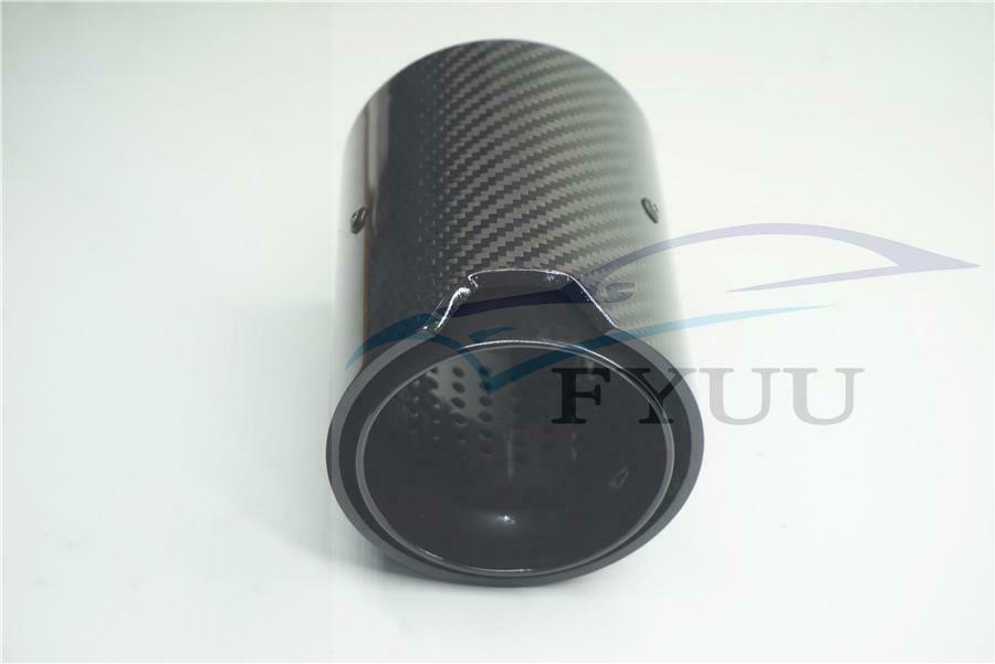 70mm（2.7inch） Grilled Style Real Carbon Fiber Glossy Exhaust tip exhaust pipe