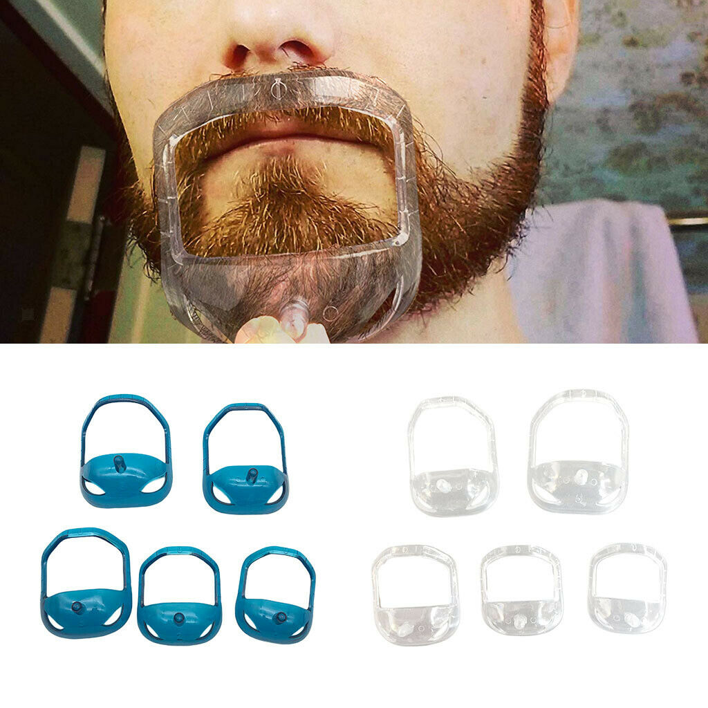 Durable Portable Facial Hair Goatee Shaping Stencil Template Outliner Clear