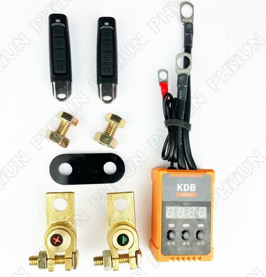 Universal Wireless Remote Control Car Battery Disconnect Switches w/ Voltmeter