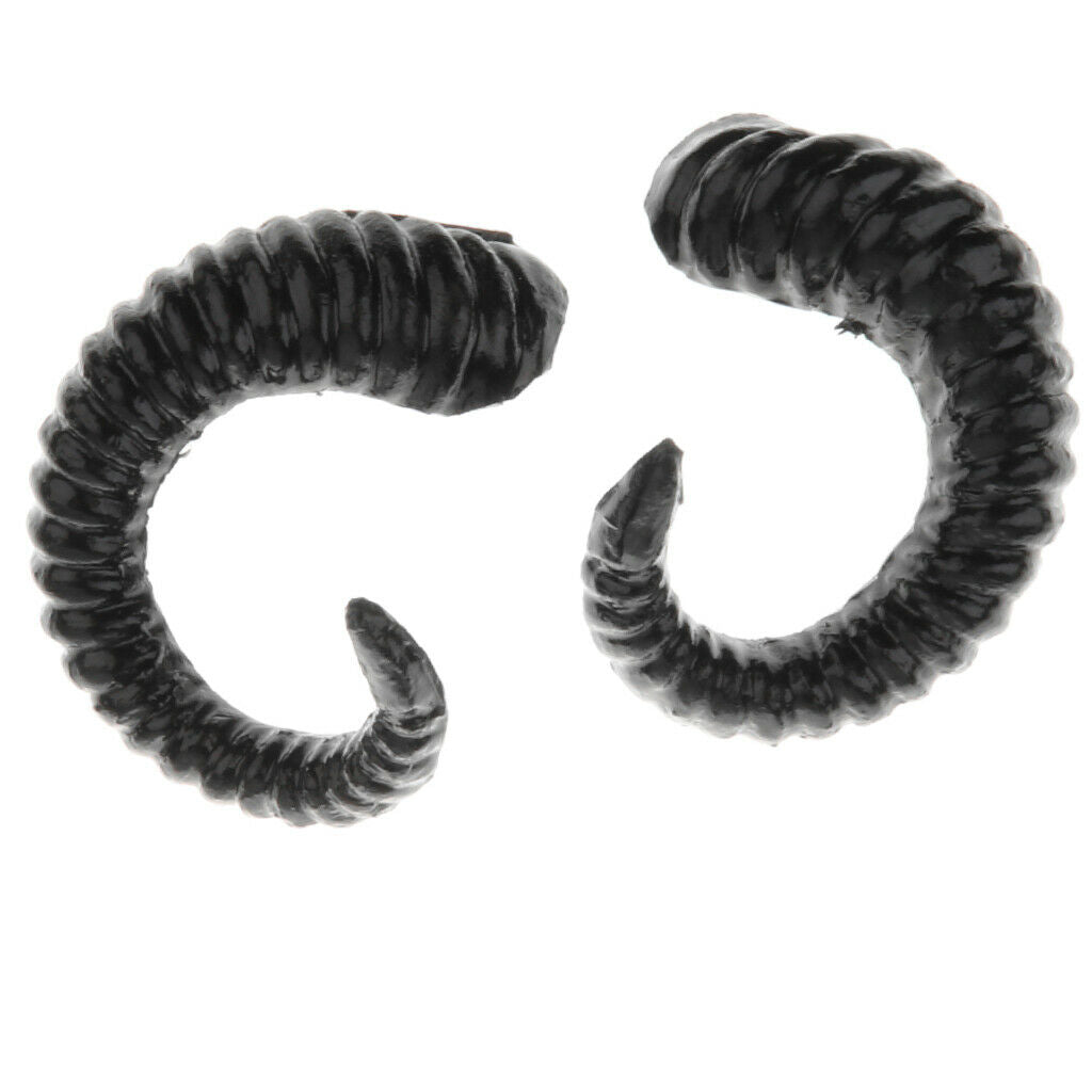2 Pair Simulation Black Sheep Horns Costume Accessory for DIY Hair Headband