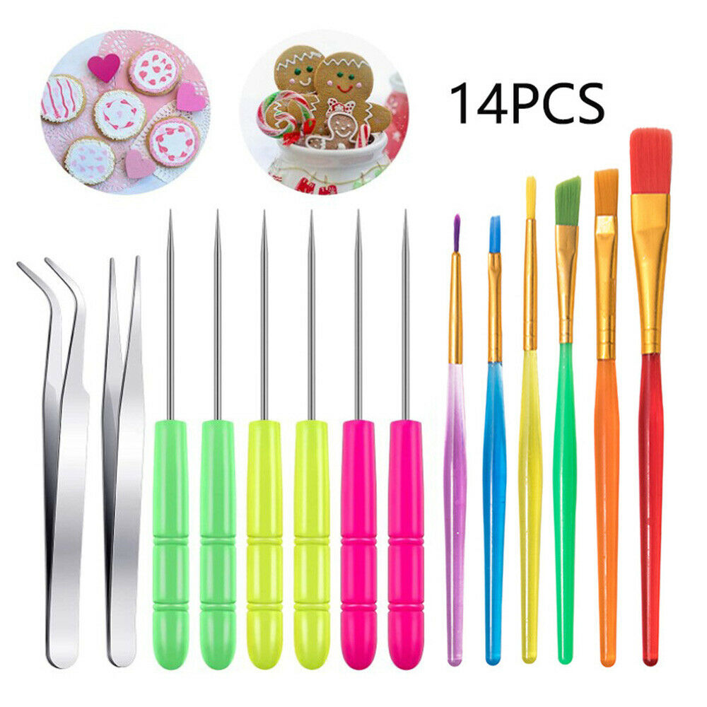 14X Cake Decorating Tool Clay Pottery Brush Modelling Sugarcraft Fondant Craft