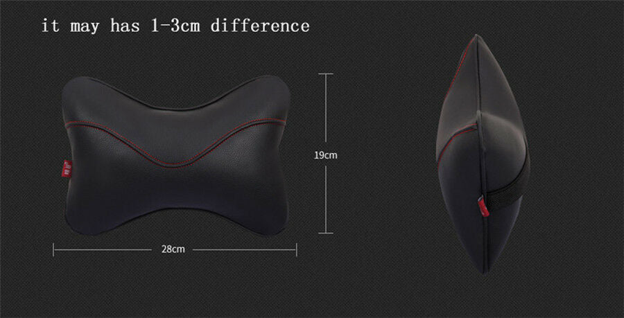 For All Vehicles PU Safety Car Headrest Breathe Seat Head Neck Rest Pillow 2PCS