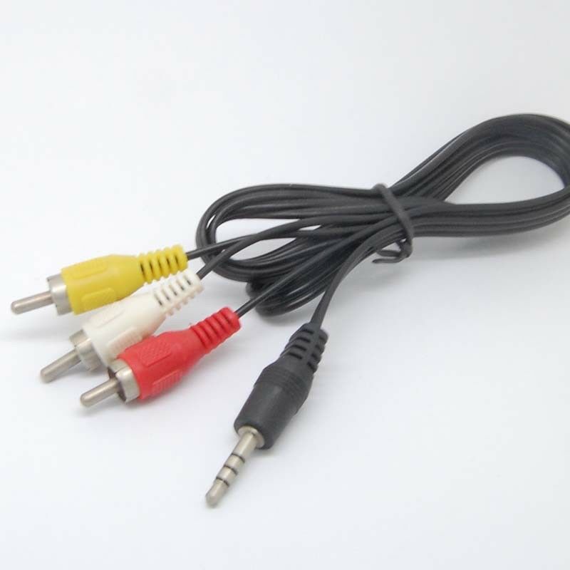 10pcs 3.5mm to 3 RCA AV A/V TV Video Cable Cord For MP3 MP4 PMP Media Player
