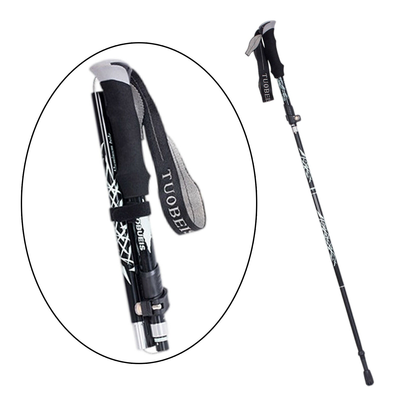 Trekking Poles Quick Adjust Flip-Lock Foldable Walking Sticks for Walking Long