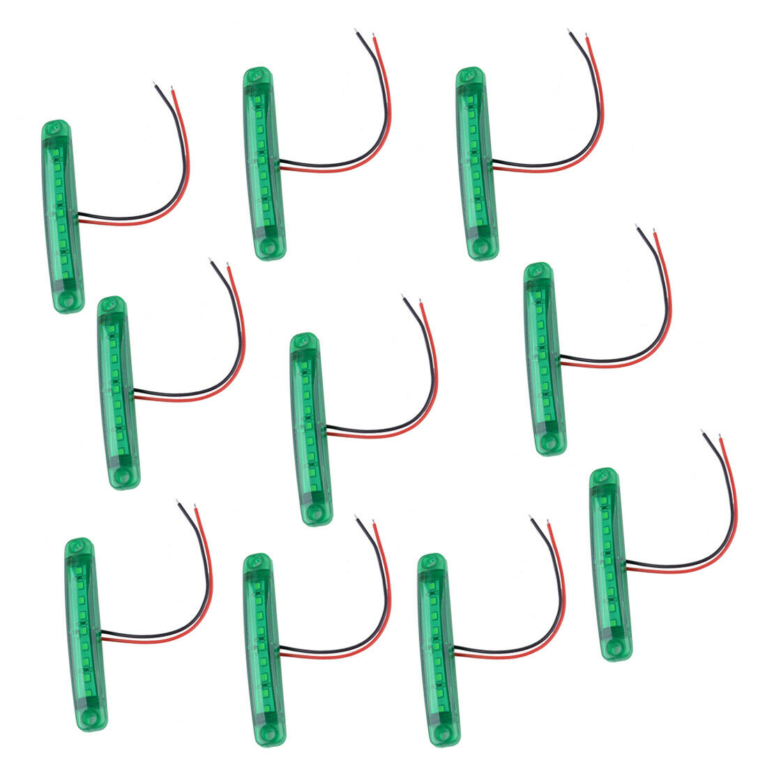 10x 12V 9 LED Green Side Marker Indicator Light Lamp Set Truck Trailer Lorry ATV