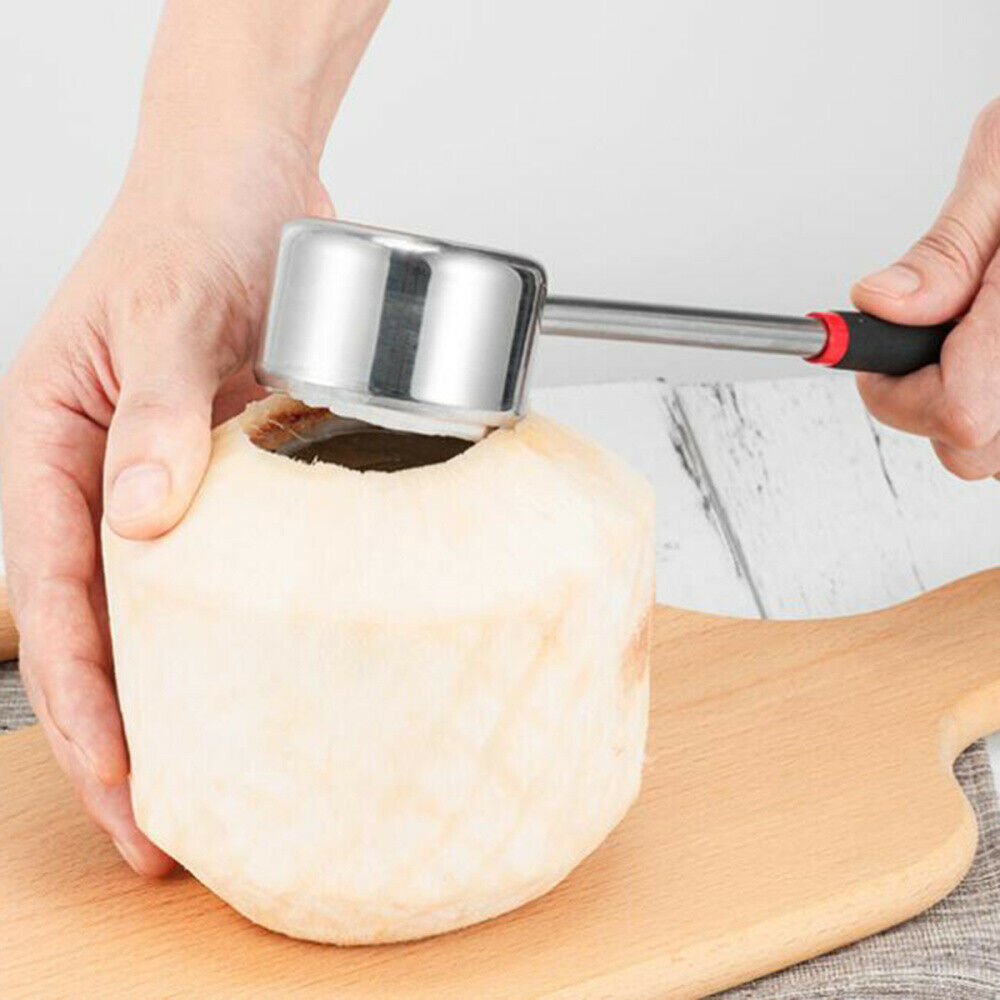 Coconut Bottle Opener Coconuts Tool Set With Hammer + Meat Removal Scraper