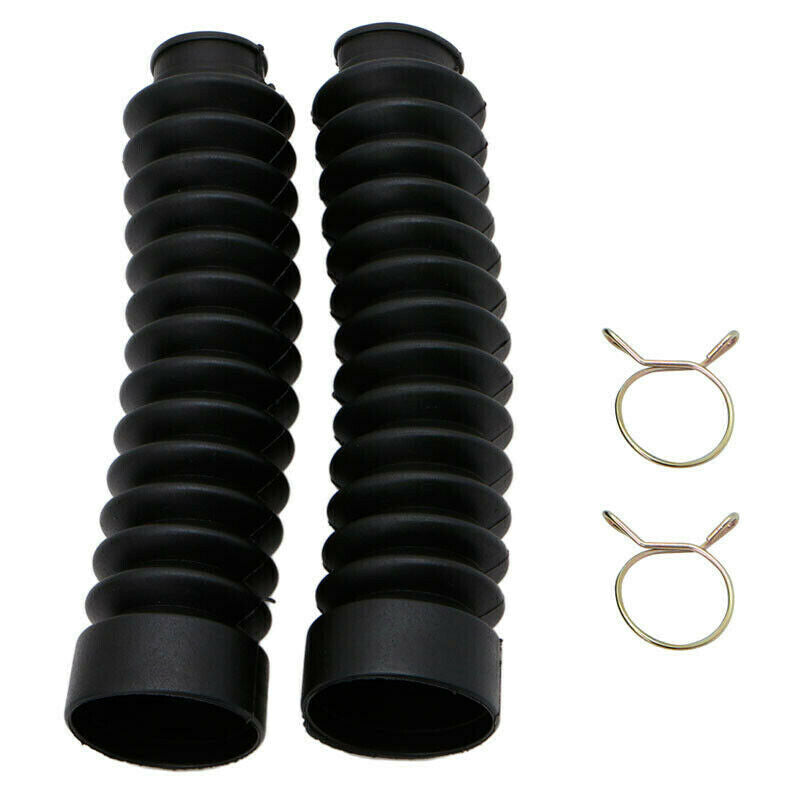 2Pcs Black Rubber Motorcycle Front Fork Shock Absorber Dust Cover For CG125DEAU