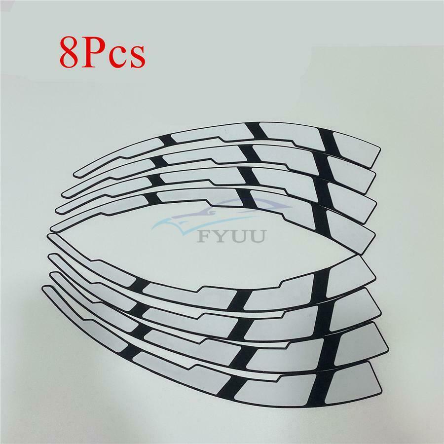 8× Waterproof Dirtproof Auto/ Motorcycle Wheels Brake Blade White Tire Stickers