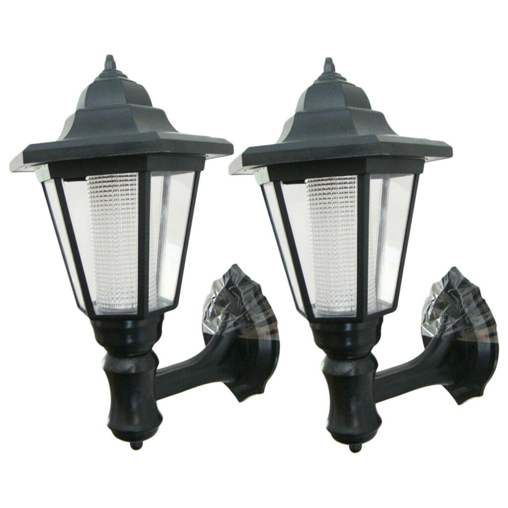 2x Solar LED Garden Landscape Light Fixture Hallway Wall Lantern Waterproof Lamp