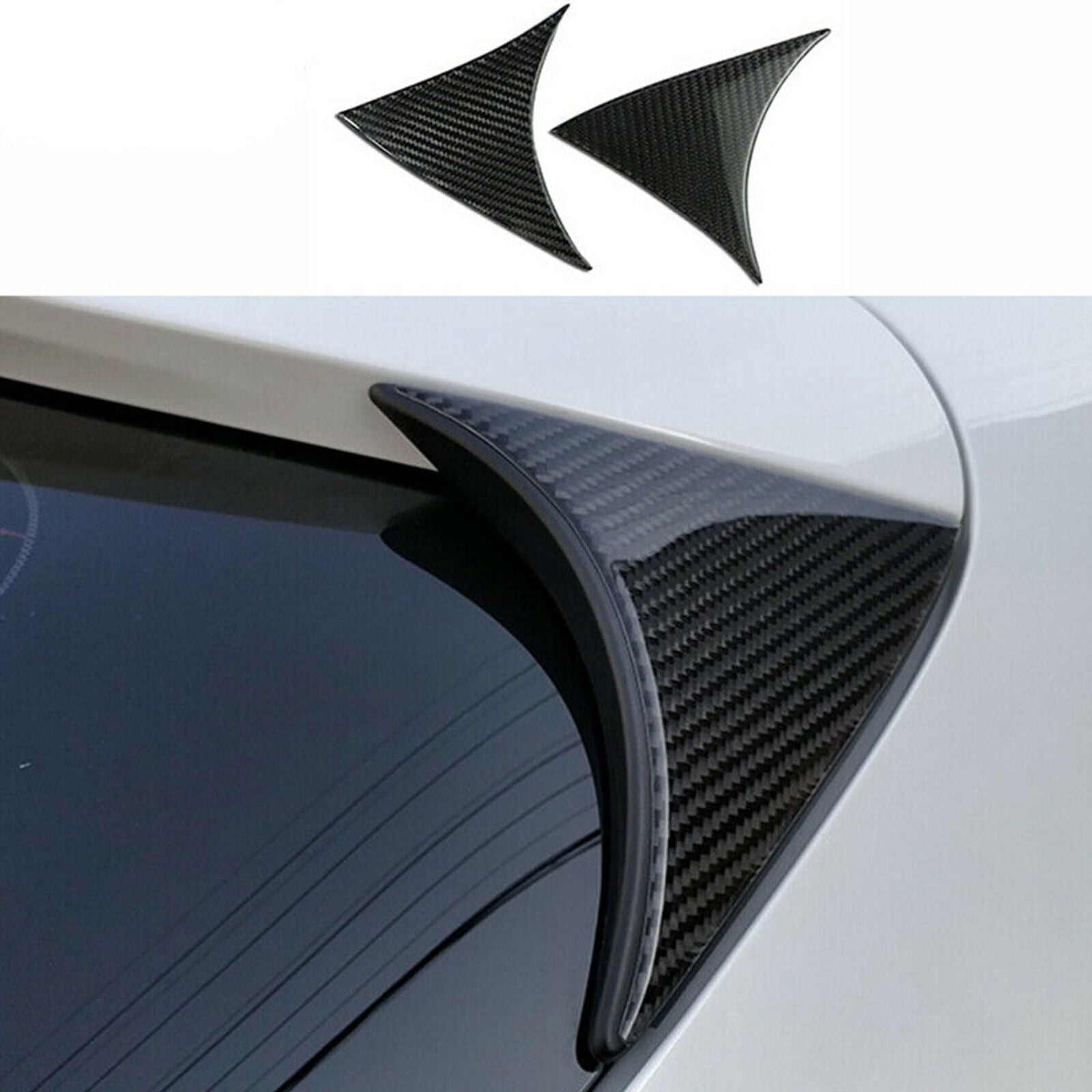 Carbon Fiber Rear Window Spoiler Wing Trim For Mazda 3 Axela Hatchback 2014-2018