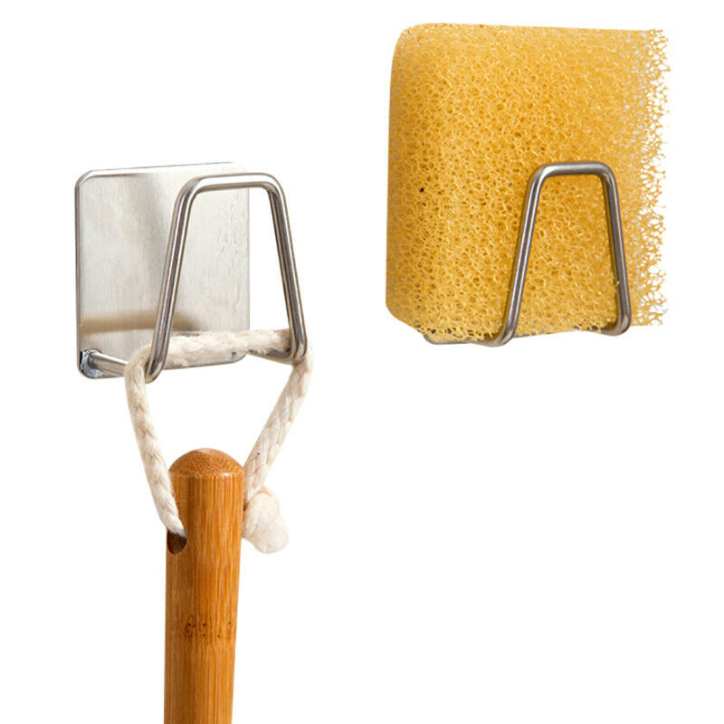 Kitchen Dishwashing Stainless Brush Holder Clip Sponge Drainer Drying Rack J TL