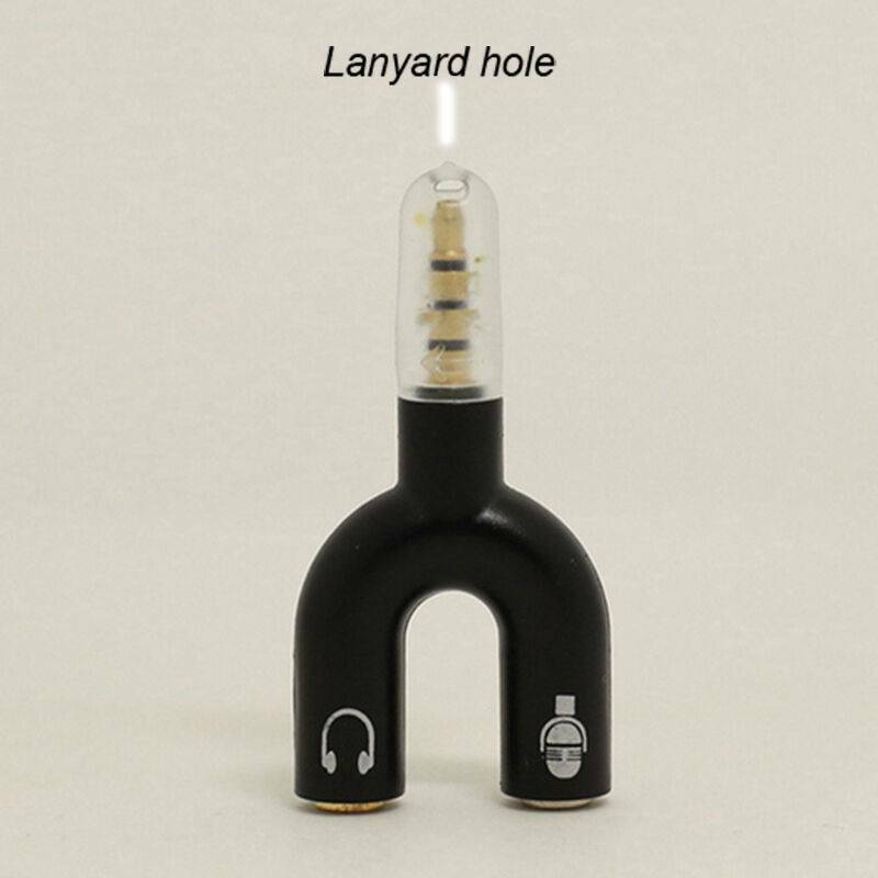 3.5mm Male to 2 Dual Female Plug Jack Stereo Audio Headset Mic Splitter Cables !