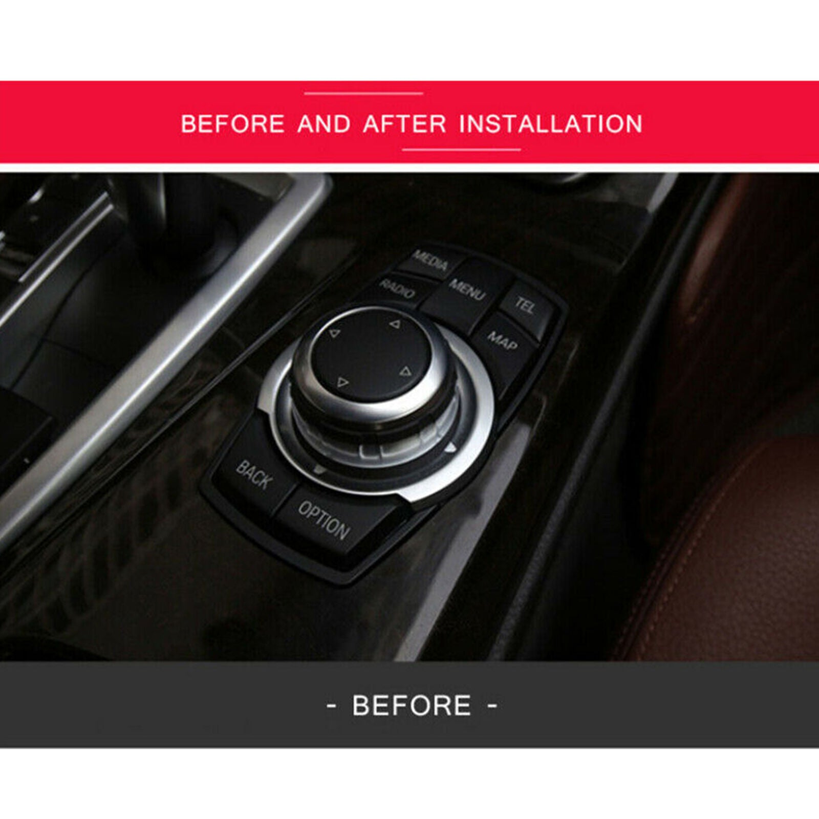 1pc Ceramic Black IDrive Multimedia Knob Cover For BMW X1 X3 X4 X5 X6 1 2 3 5