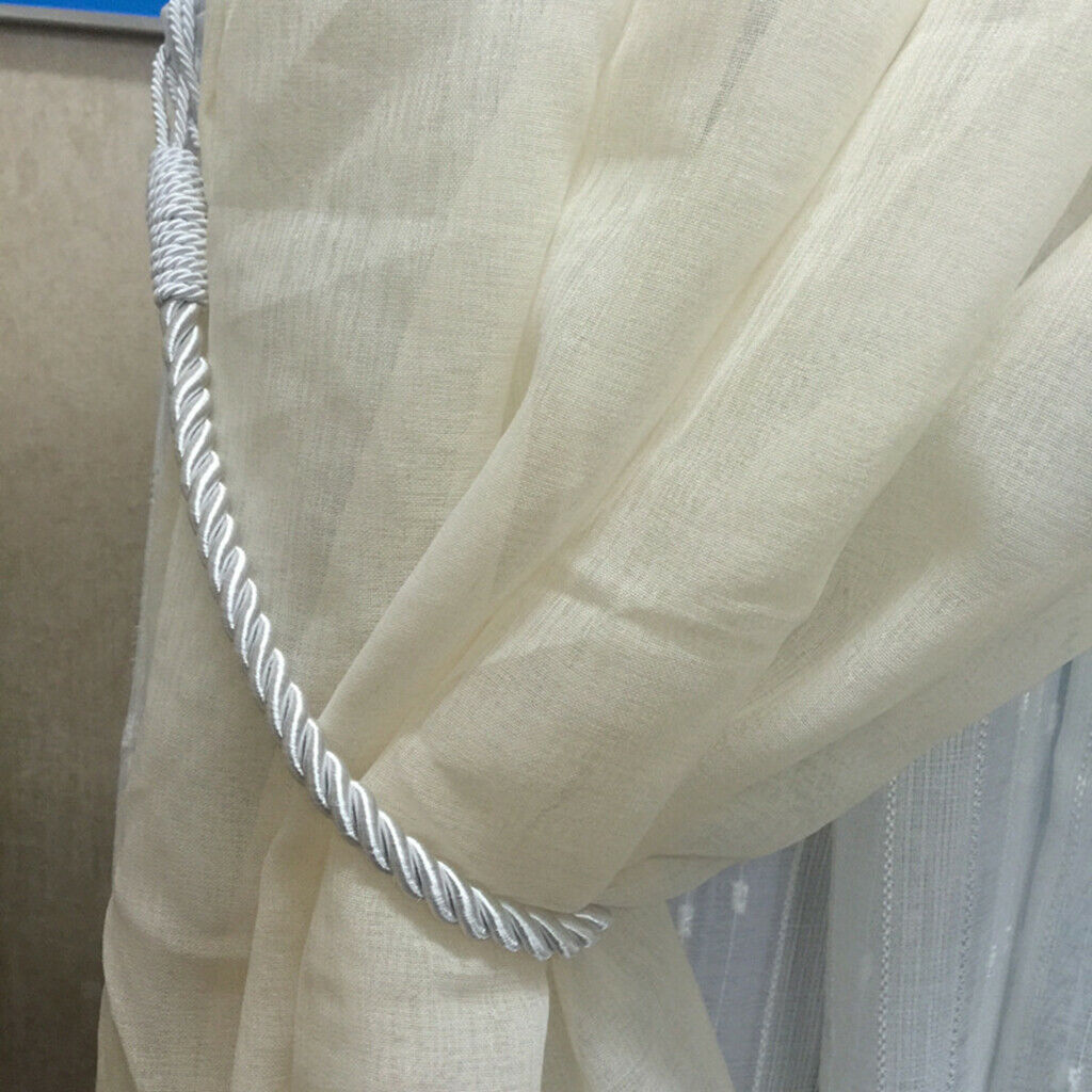 4 PCS  Rope Curtain Drape Tiebacks Tassel Living Room Bedroom White 1