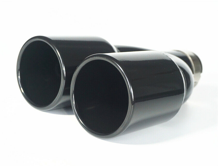 2.5" Inlet 3.5" Car SUV Exhaust Pipe Tail Dual Muffler Tip Gloss Black 1PCS UK