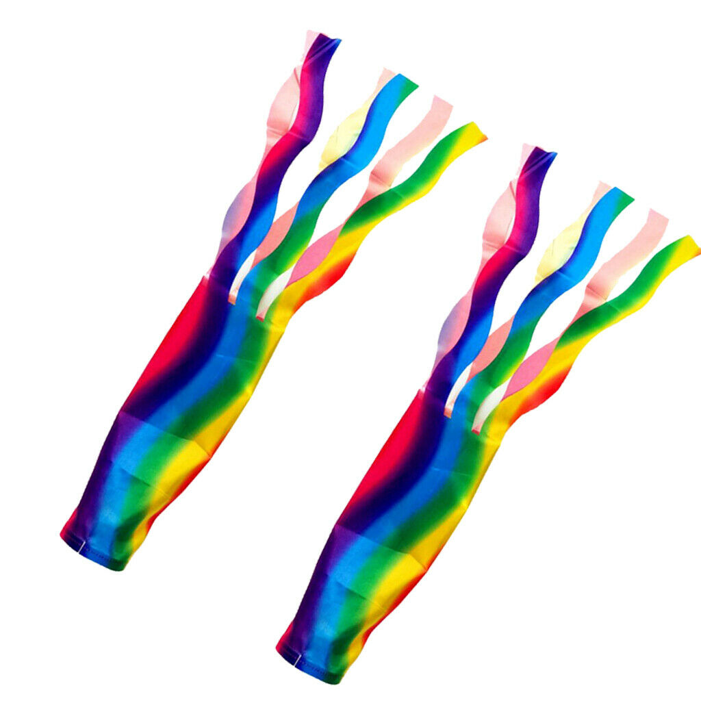 2pcs Rainbow Windsock Polyester Outdoor Garden Wind Sock Flag 27inch for Camping