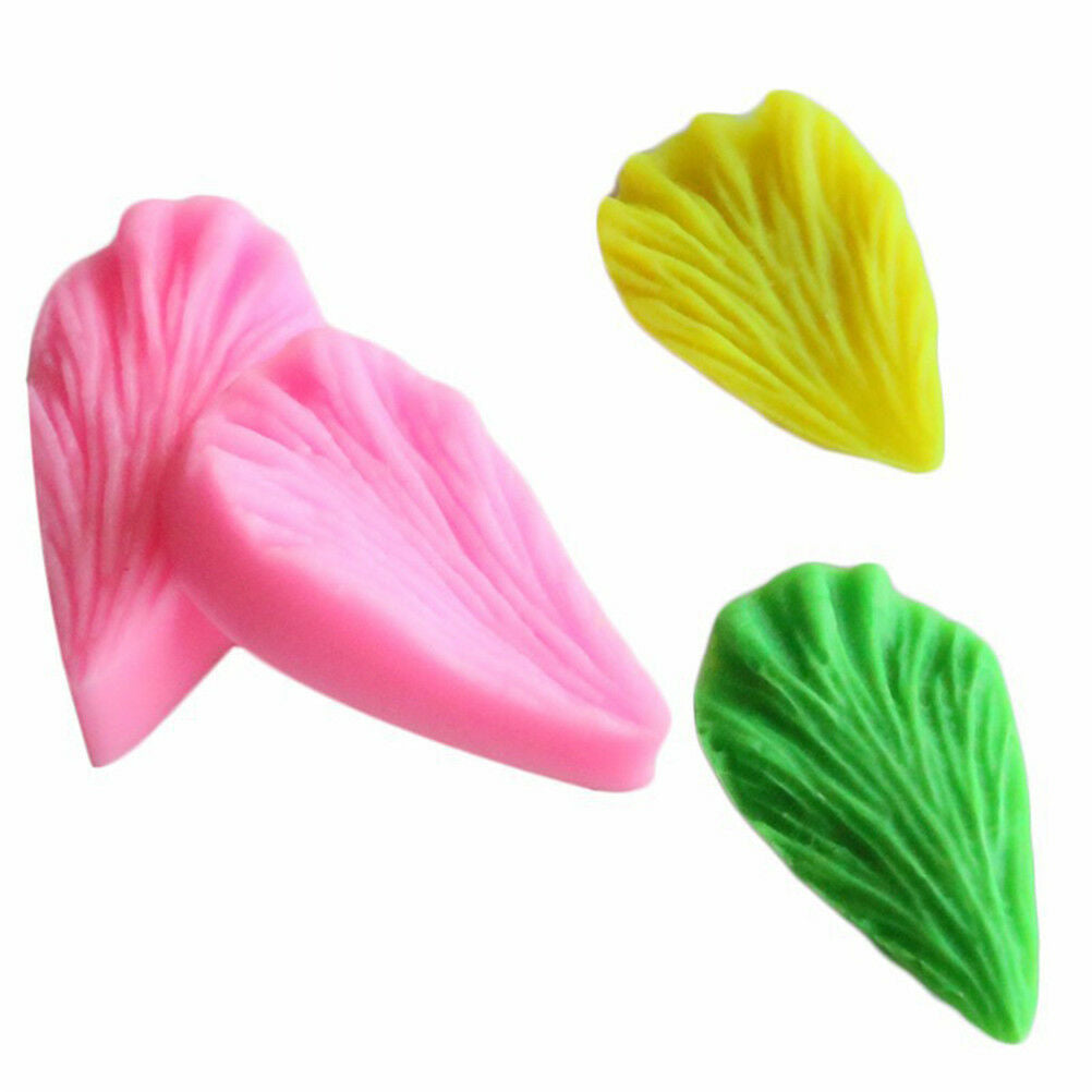 1pair leaves Petal Silicone Fondant Cake Chocolate Decor Baking Mold Tool DD