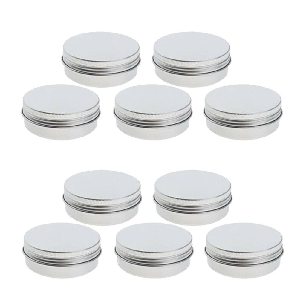 10x Empty Aluminum Tins Lip Balm Storage Jars Salves Containers Cans Case