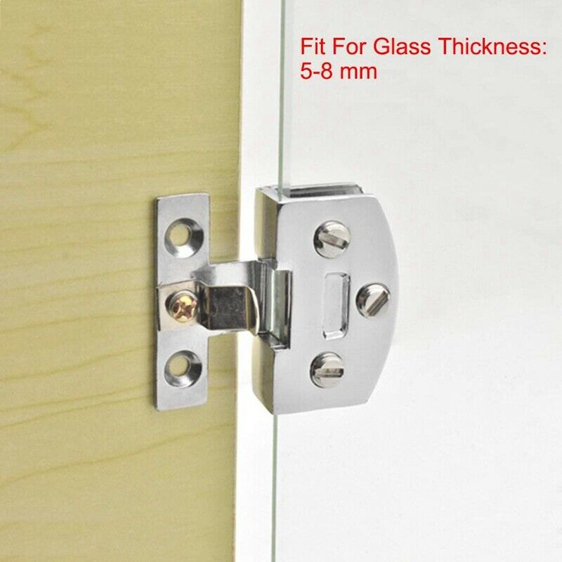 4Pcs Glass Door Hinge Cupboard Showcase Cabinet Door Hinge Glass Clamp,for 5-7K9