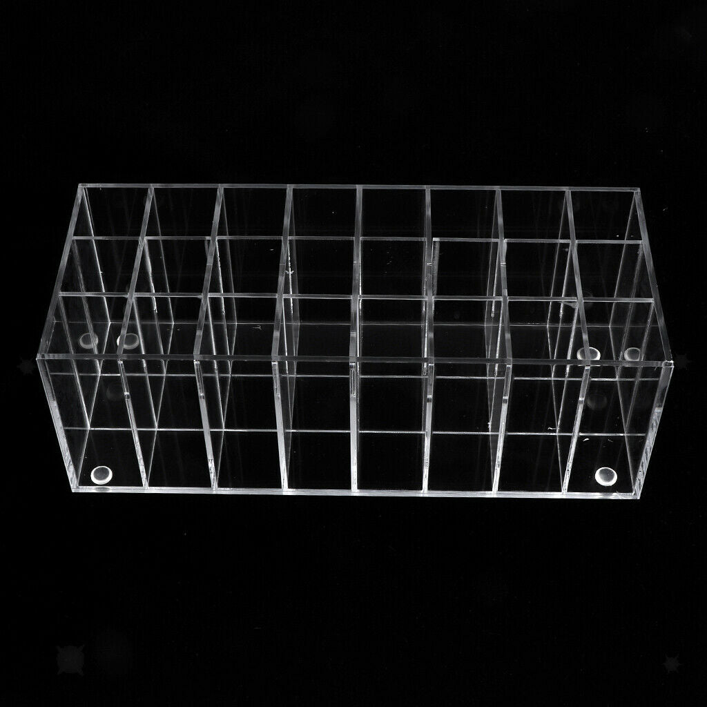 MagiDeal 24 Slots Clear Acrylic Display Stand Holder for Lipstick Makeup Pen