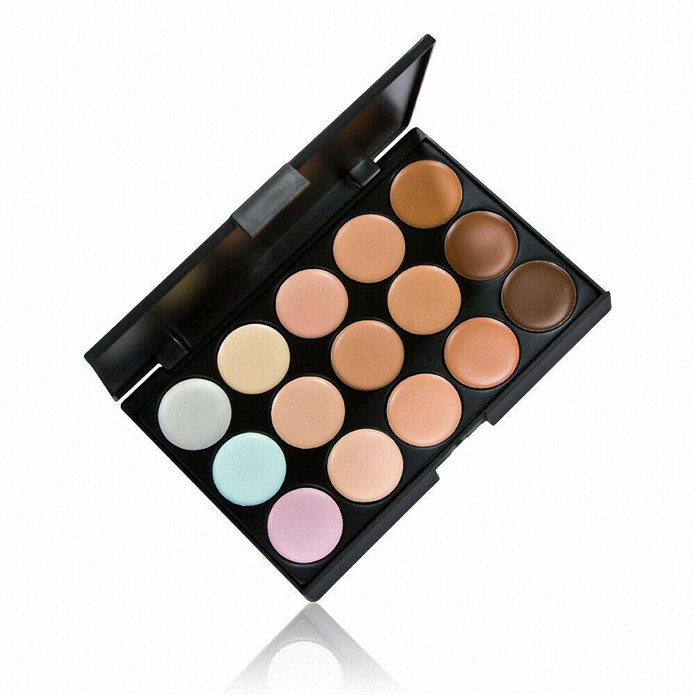 15 Colors Contour Palette with Kabuki Foundation Concealer Makeup Brush Set