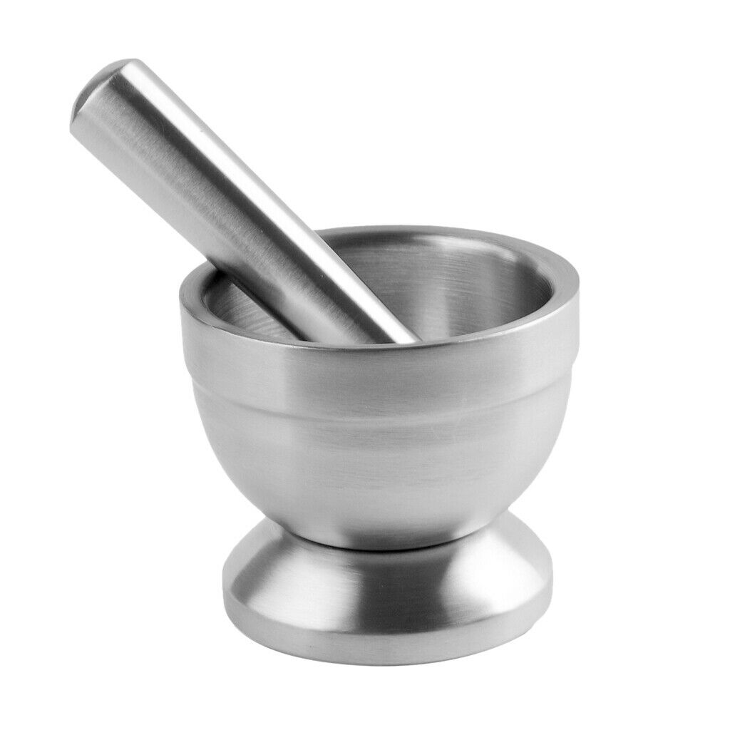 Stainless Steel Mortar Pestle Set Garlic Spice Tool Herb Medicine Grind Bowl