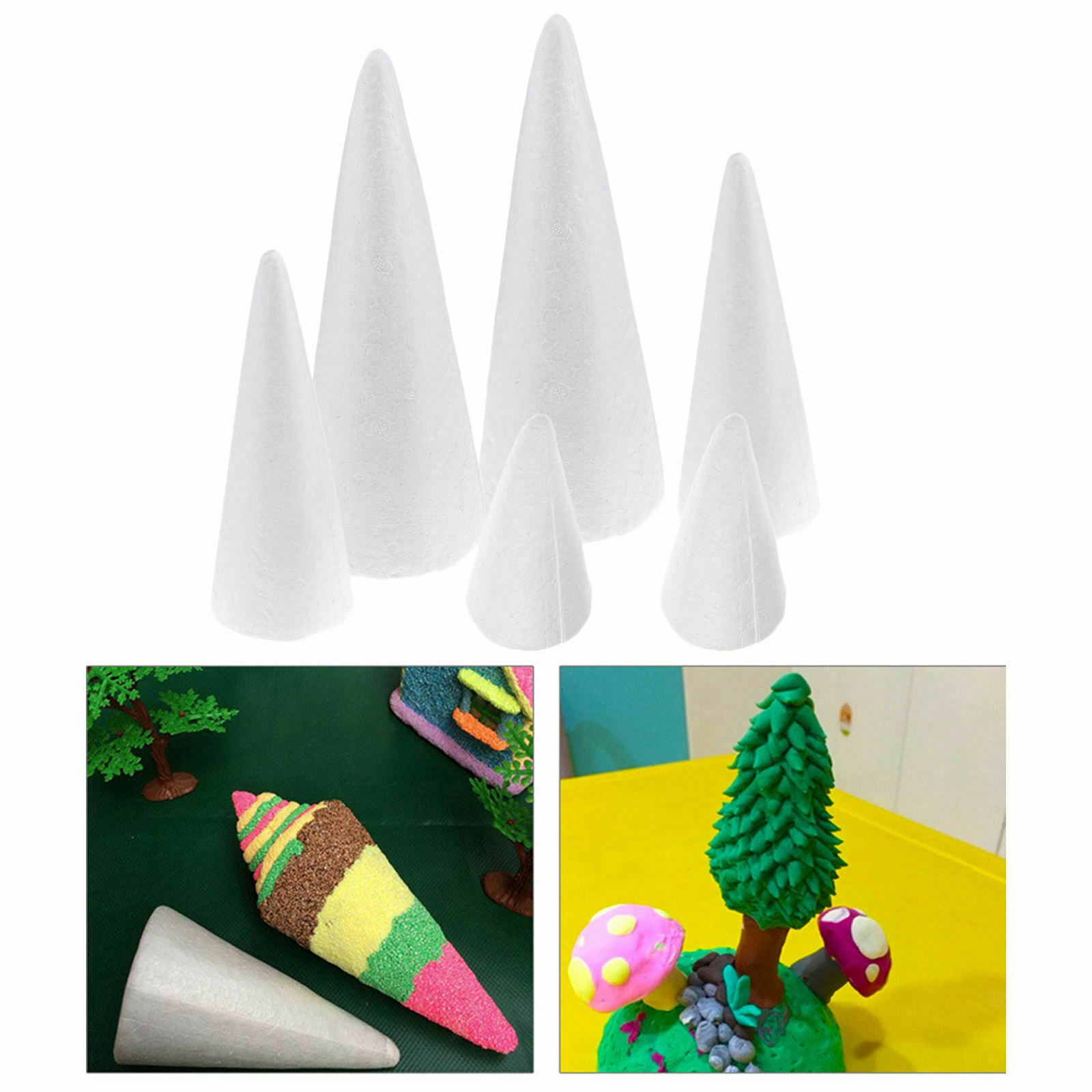 6 Pcs/set Cone Foam Shapes Decoration Styrofoam Toys Christmas Gift