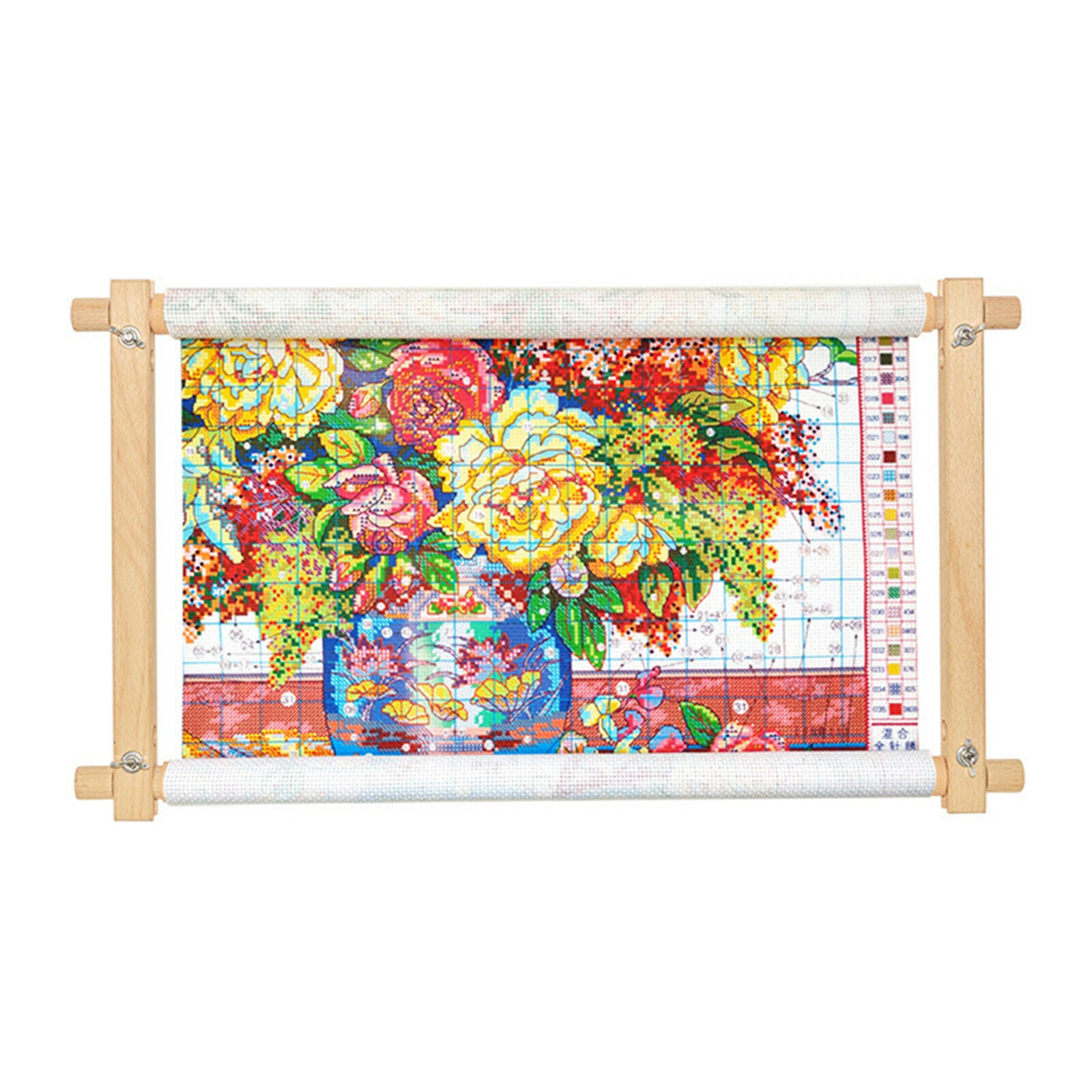 Portable Tapestry Scroll Embroidery Frame Cross Stitch DIY Sewing Hoop