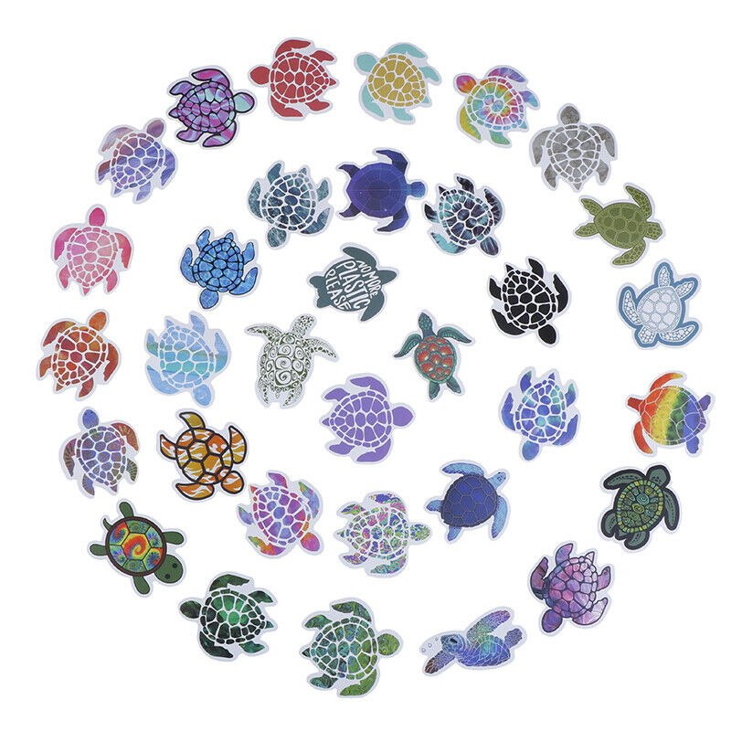 41Pcs Sea Turtle Stickers Cartoon Stickers Pack For Skateboard Car Kids T.l8