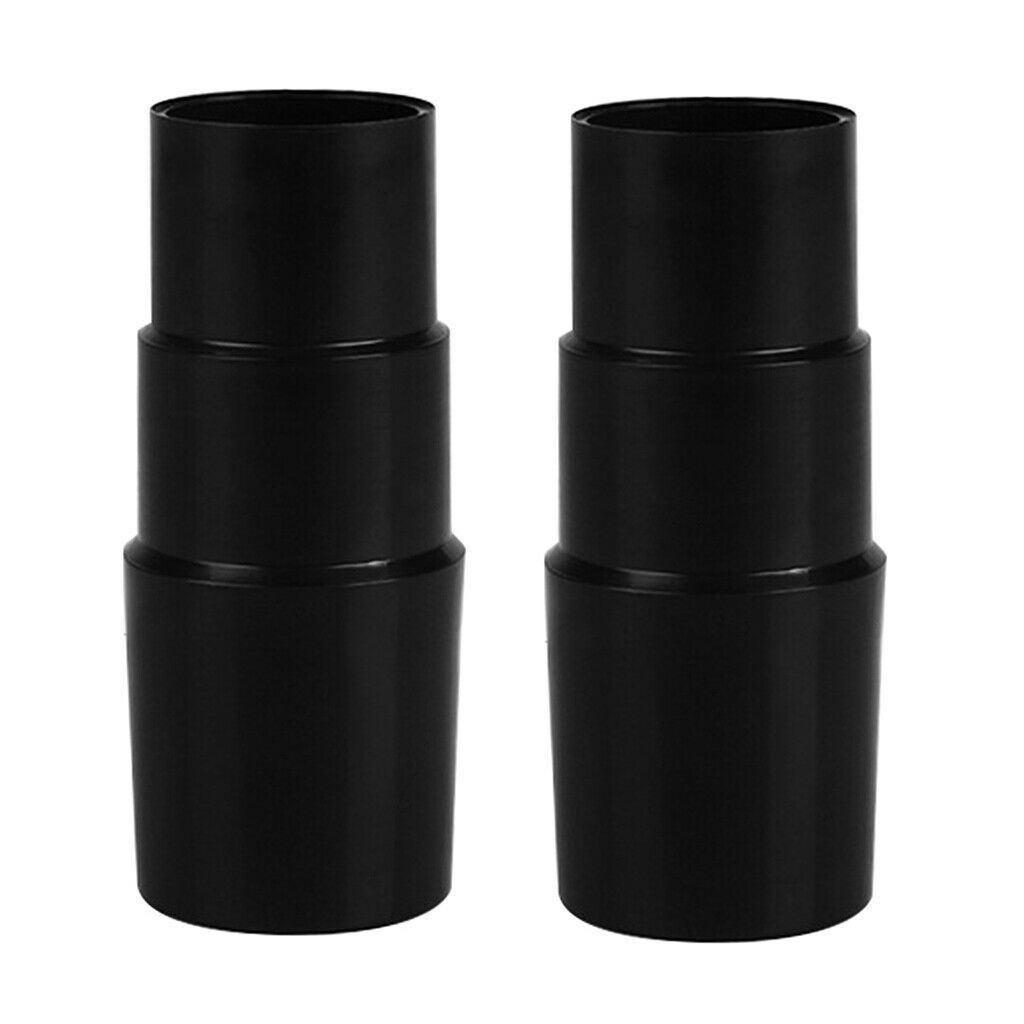 2x Vacuum Cleaner Parts Plastic Dust Extraction Hose Adaptor 35-32mm Black
