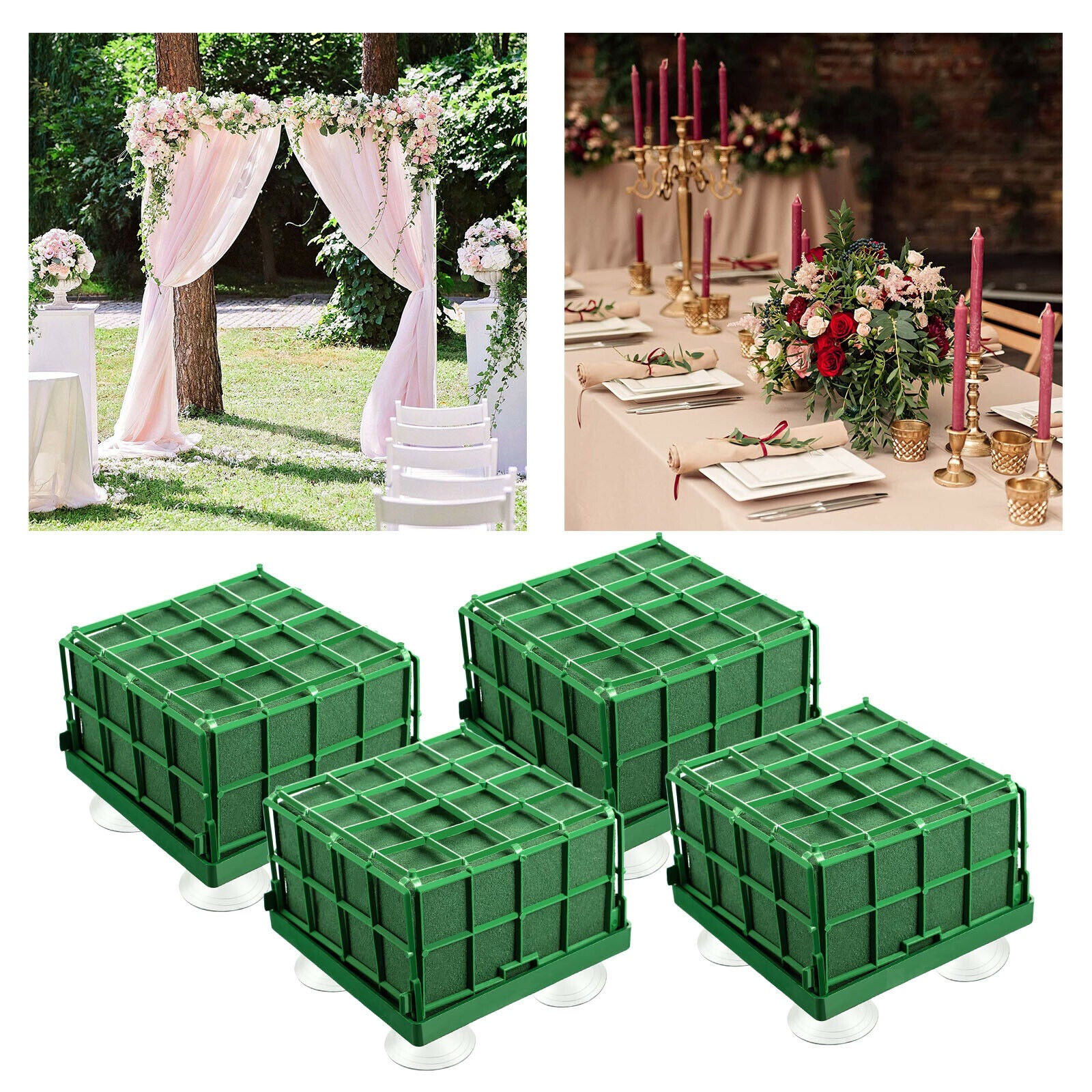 4Pack Square Floral Foam Bricks Flower Holder Foam Blocks for DIY Craft