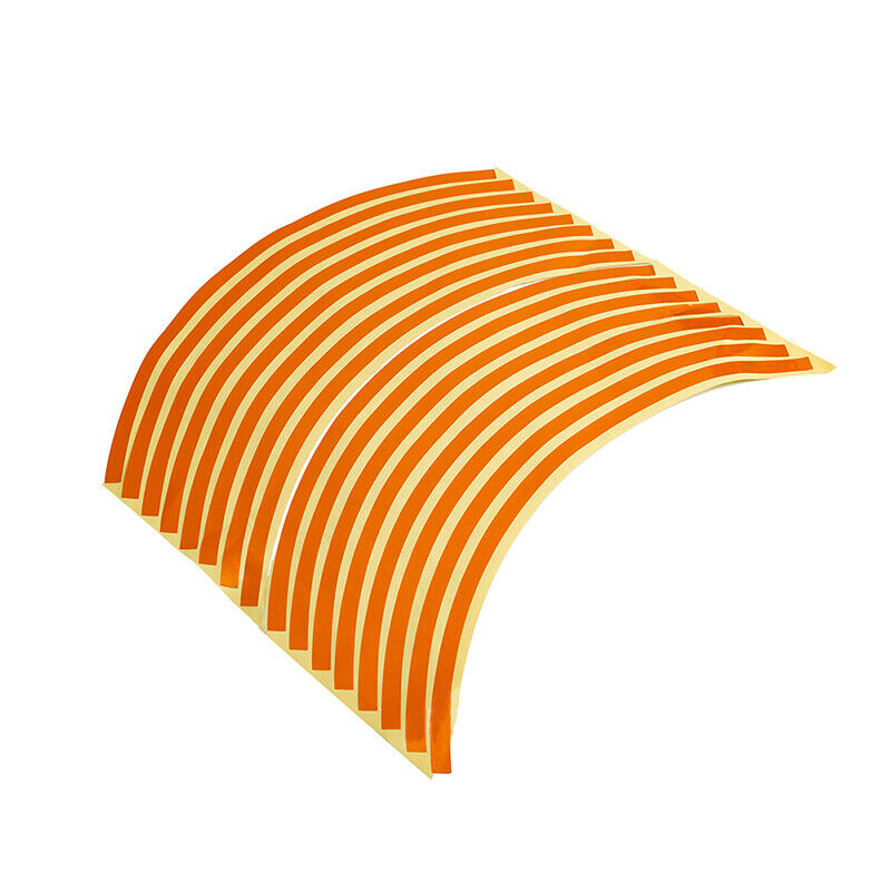 Orange Reflective Wheel Rim Stripes for Motorcycle with 17"-19" Tape Stickers
