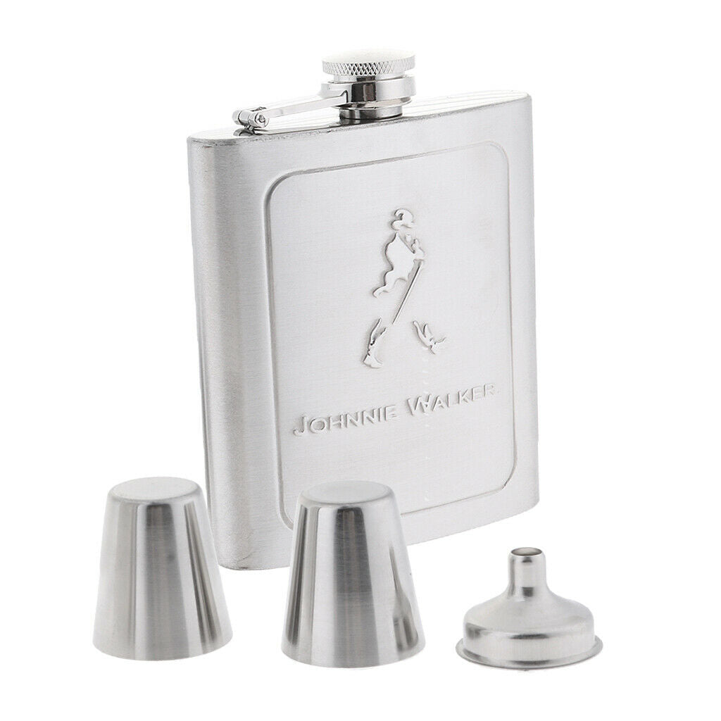 7oz Stainless Steel Hip Flask Set Pocket Flask for Liquor with Gift Box C