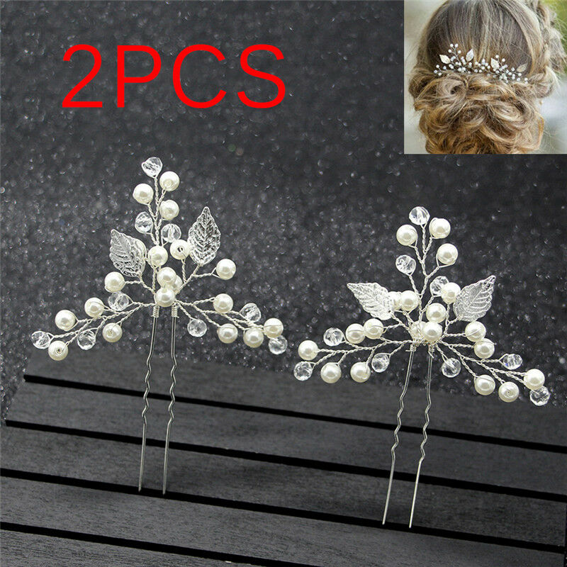 2pcs Women Hair Pins Bridal Hairpins Wedding Hair Ornaments Hair Accessori.l8