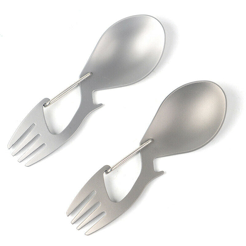 Outdoor Camping Picnic Stainless Steel Fork Spoon Tableware Ultralight Useful WQ