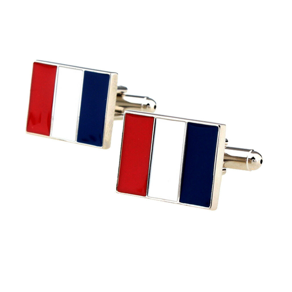 Luxury Charm French Flag Shaped Shirt Cufflinks Cuff Links Brass Novelty